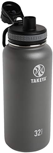 Takeya Originals Vakuum izolirana boca za vodu od nehrđajućeg čelika, 32 unca, zamenu boca grafita i originala, izljev, crna