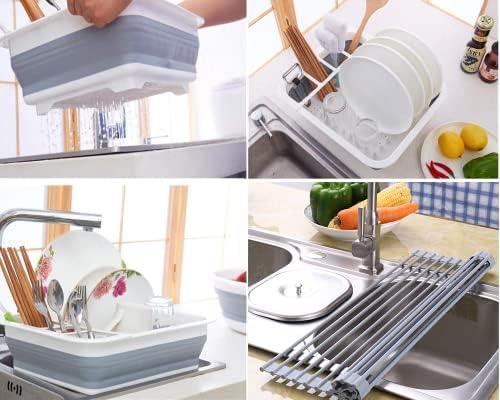 Inovare dizajnira se sušenje sušenja i odvodnih ploča za sušenje - idealno za RVS, kampere, kuhinje, kompaktni prostori - Jednostavno skladištenje i čišćenje - Organizator kuhinje i skladištenje