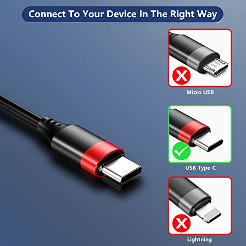 USB C kabl kratki, 7 inčni 3pack USB-A do USB-C kabela 3A Brzi kabel za punjenje, USB kabel punjača kompatibilan sa Samsung Galaxy S10 S9, napomena 10 9 8, napajanje i ostalim USB C uređajima, crvenim