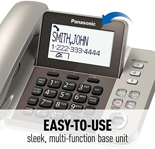 Panasonic Corded / bežični telefonski sistem sa sekretaricom i jednim dodirom blokiranjem i DECT 6.0 Proširivi bežični telefon sa sekretaricom i blokom pametnog poziva