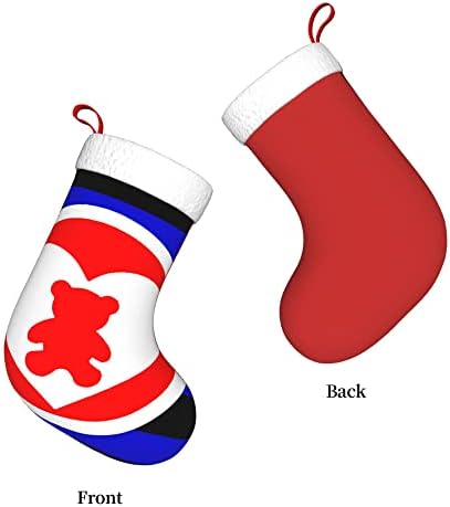 QG ZZX Božićne čarape sa bijelim super mekom plišanom manžetnom DDLG-om zastava Xmas Božićne ukrase Čarape