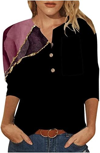 Bluza Lady Summer Fall odjeća moda 3/4 rukav Crew izrez grafički salon Capri bluza majica za žene 57 57