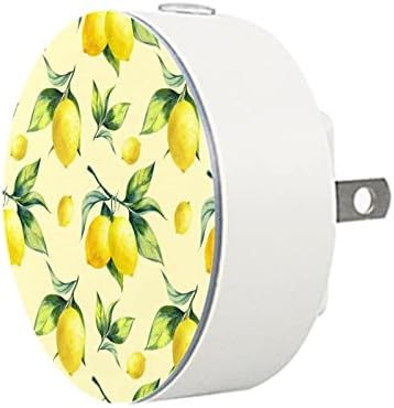 2 paket Plug-in Nightlight LED noćno svjetlo limunovo voće žuto sa senzorom od sumraka do zore za dečiju sobu, rasadnik, kuhinju,
