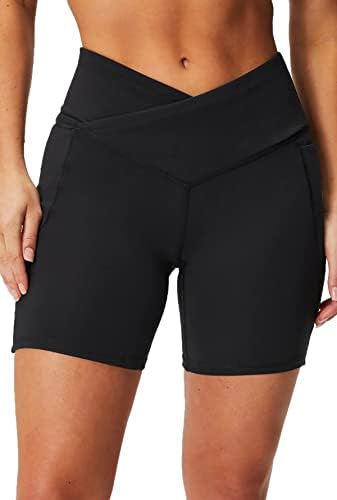 TENGO WOOD Workout Yoga kratke hlače sa džepovima Atletski visoki struk 6 Trčanje Tkanina za teretanu