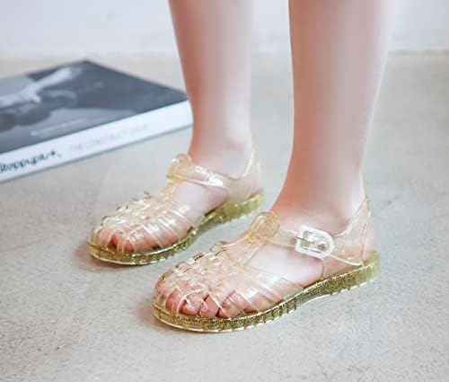 Jelly cipele za male djevojčice ljetne plaže Retro žele sandale t-remen Slingback little Kids Glitter Bijela Veličina 9 meka zatvorena