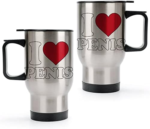 Volim penis 14oz putni šalica vakuum izolirana bočica od nehrđajućeg čelika visoka latte čaše sa poklopcem i ručkom