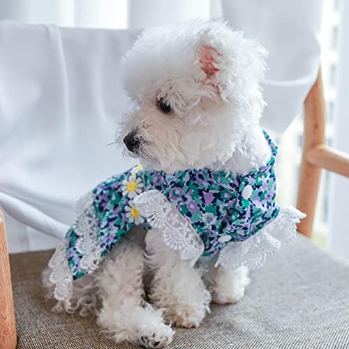 HRTTSY dog Dress djevojke štenad odjeća za male pse mačke proljeće ljeto slatka cvjetna pseća princeza haljina sa Daisy Decor Chihuahua