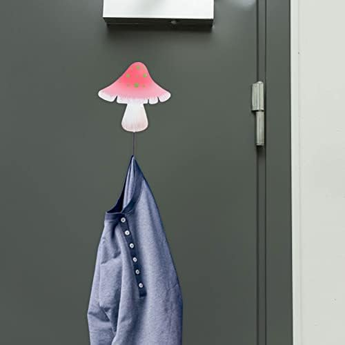 Veemoon Kawaii Decor Samoljepljive zidne kuke 4pcs Metalni kukici u obliku gljiva držač kaputa Dekorativni ključ ručnik za ručnik za kuhinju kupatilo uredskih vrata magnetske tipke