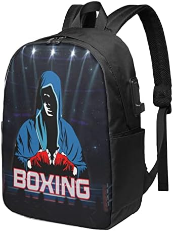 Wowsuo bokserski ruksak za prijenosnog računala za muškarce tanak izdržljiv dnevni paket sa USB portnim putovanjima, casual 17 inčna torba za laptop