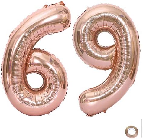 40-inčni veliki broj 69 balonski folija baloni balona Jumbo folija baloni helijum za vjenčanje rođendanski zabava ukras materijala za ukrašavanje, ruže zlato 69