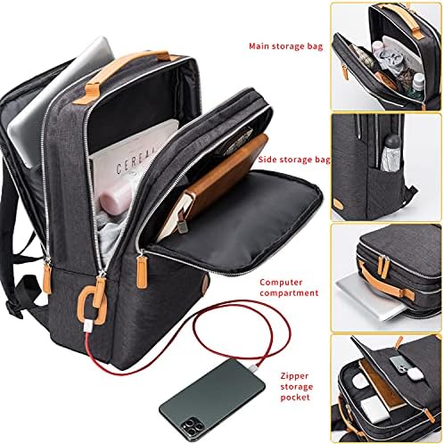 Noblemanski ruksak za muškarca i žene, putni torbe poslovni računarski ruksački ruksački ruksak, vodootporan školski ruksak, daypack, USB s torbom za slučaj organizatora
