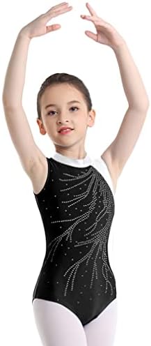 easyforever djeca djevojke bez rukava sjajni vještački dijamant gimnastika balet Dance triko za klizanje kombinezon bodi Unitard