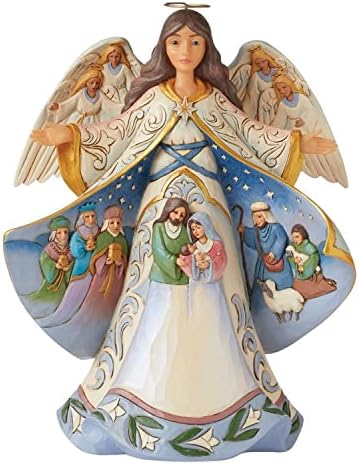 Enesco Jim Shore Heartwood Creek Angel sa ženskom prirodnom scenom Figurica, 9.05 inča, višebojni