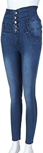 Jeans visokog struka Skinny Stretch klasične duge traperice traperice Dnevne hlače Džebote ženske bootcut traperice