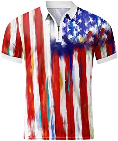 Američka zastava Polo majice za muškarce Patriotic 4. jula Majice Summer Ležerne prilike kratkih rukava Vintage Tunic