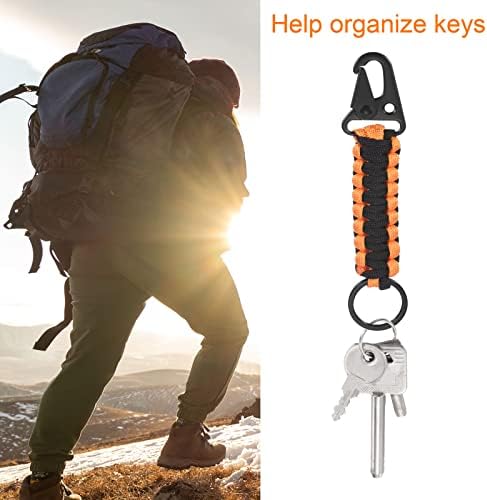 Patikil Paracord Keychain, 4 paket pletenica Ključ za vezanje kaiša za ključeve za ključeve za ključeve, muškarce, žene, narandžaste,
