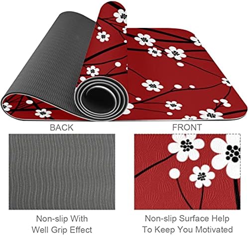 NDKMEHFOJ Cherry Elegant Palace Style sklopiva gimnastička prostirka yoga Mat Pad Neklizajući gubitak težine vodootporna Sportska prostirka Vježba & nbsp;za teretanu Pilates pod