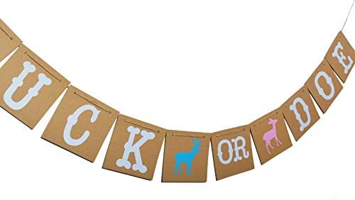 QTtier Buck ili Doe Banner Garland za dekoracije za tuširanje za bebe Rod Otkrivanje trudnoće Najave za potrebe za zabavom