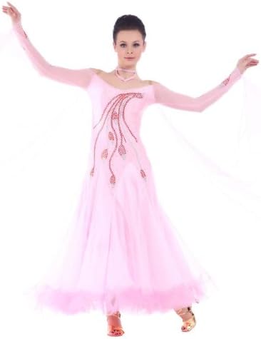 Smarts Dance Womens Plus size Ballroom Moderni valcer Tango Glatki standard Foxtrot Dance Haljine Pink: SK-BD1016