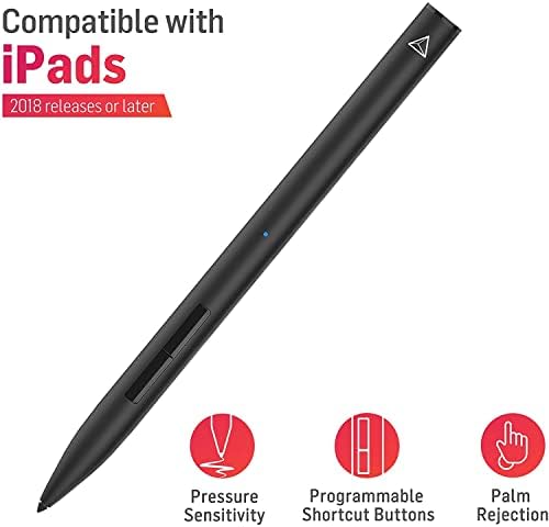 Adonit Note +, olovka za iPad, digitalna aktivna olovka za osjetljivost tlaka sa odbijanjem palma, nagib, kompatibilan sa iPad Air
