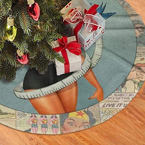 LveShop Pin-Up Djevojka Božićna suknja Luksuzna okrugla zatvorena vanjska mat rustikalna Xmas Tree Odreze za odmor (30 / 36 / 48 Tri veličine)