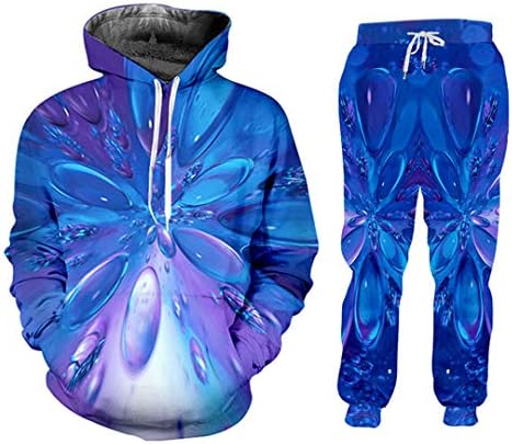 3D Hoodie Blue Art Graphics Trenerci Zimske muške dukseve jakne Sportski odijelo