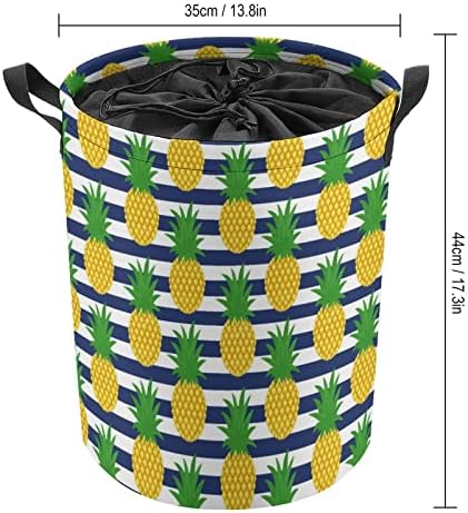 Korpe za veš sa prugama od ananasa sa ručkama vodootporna sklopiva vezica okrugla odeća ometa Organizator za odlaganje