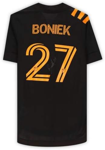 Boniek Garcia Houston Dynamo Autographing Match-rabljeni # 27 Crni dres iz sezone 2020 mlsa - nogometne nogometne nogomete