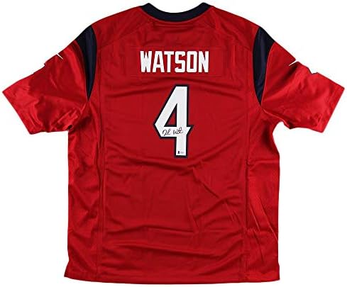 Deshaun Watson potpisao Houston Texans Nike Elite Red NFL dres - autogramirani NFL dresovi