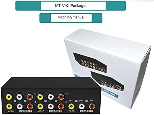 MT-VIKI 4 WAY AV RCA prekidač, 4 u 1 OUT kompozitni videozapis L / R Audio Switcher Selector za DVD player, SNES, N64, PS2 / 3 Konzole