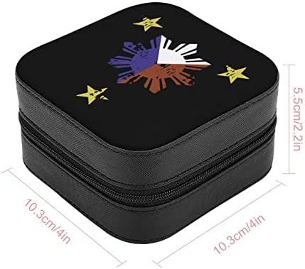 Filipinska zastava zvijezda Ženska premium Travel Mali nakit kutija Ogrlica za pohranu Organizator za pohranu Mini-ekrana