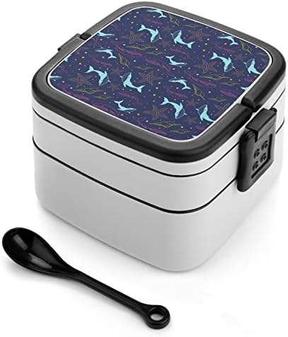 Kitovi DOLPHINS Starfish Dvostruki sloj Bento kutija za obrok sa ručkom prenosni za uredski rad