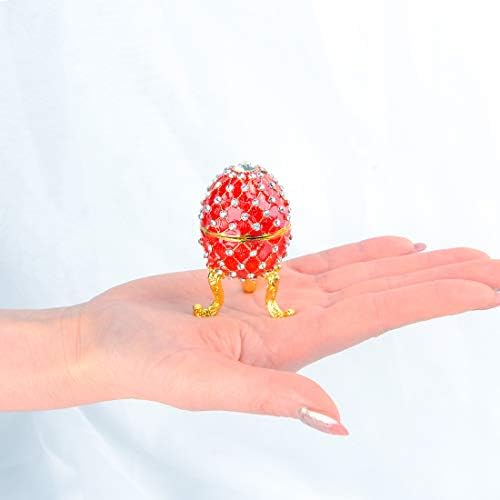 Longsheng - od 2001. godine - ručno oslikano crveno jaje prsten nakita nakit trinket box naklonost poklon kolekcionarsku figurinu