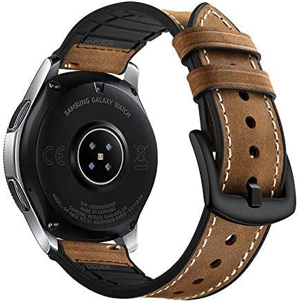 Yooside za Samsung Galaxy Watch Bands, Ticwatch Pro Band, 22mm Brzo oslobađanje Pravi kožni silikonski hibridni sat trake za Samsung