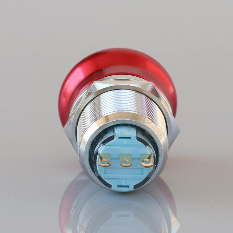 22mm za zaustavljanje hitne pomoći se održava prekidač gumba S22-11ZS od nehrđajućeg čelika 3 PIN 1NO1NC Srebrna kontakt za zatvaranje