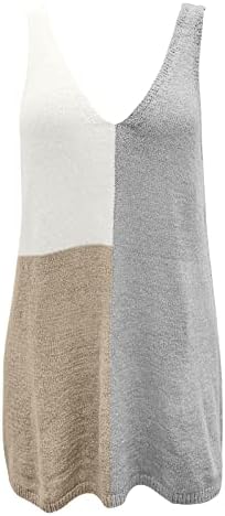 Ženski džemperi Proljeće 2023 Blok u boji Patchwork pletit V-izrez Loose Camisole Top Basic Dugih rukava s dugim rukavima