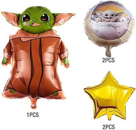 BXM 5pcs Baby Yoda folirani baloni za djecu Birthday Baby Tuš Yoda-zvjezdani ratni ukrasi za zabavu