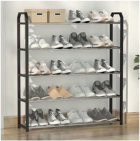 GHQQYPS nosači cipela za skladištenje COLORDOR CRNA, stalak za cipele Skladištenje visok Jednostavan za izgradnju nije potreban alat, stalak za obuću 5 spratova visoki pogodan za spavaću sobu, ormar, spavaonica