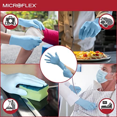 Microflex 10-733 dnevne odbrambene nitrilne rukavice za jednokratnu upotrebu sa teksturiranim vrhovima prstiju za čišćenje, hrana
