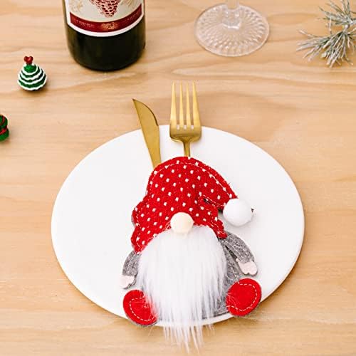 Božić Gnome Tabela držač srebrnog posuđa držači džepovi Set kašika viljuška torbe za odmor Božić Party večera stol dekoracije Dinning