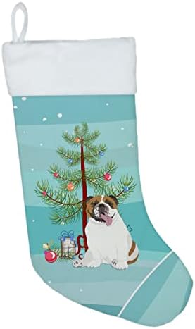 Caroline's WDK3043CS Engleski buldog tricolor # 1 božićne božićne čarape, kamin Viseći čarape Božićna sezona Dekor zabave Obiteljski odmor,