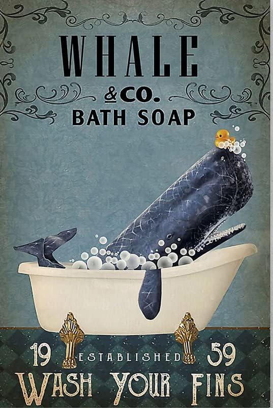 Uskršnji dekor Tin znak Whale Bap sapun sapun za kupanje Uspostavljeno pranje peraja Potpišite kućna kafa Mother Dan Metalni znakovi