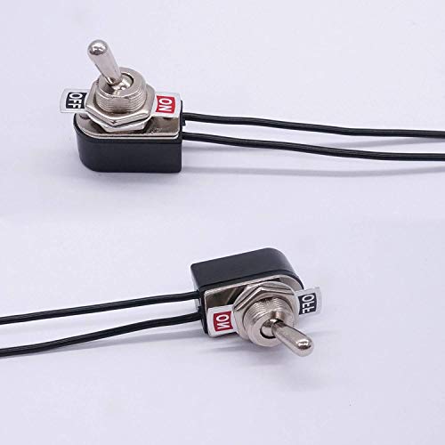 XueFu 2pcs zasuiranje preklopni prekidač SPST 2 Pozicija na / off 6a 125V AC 10A 12V DC incidentalni prekidač za ruku Connect Wire Rocker