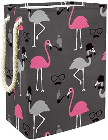 Inhomer Hipster Flamingo Bird Pattern 300D Oxford PVC vodootporna odjeća Hamper velika korpa za veš za ćebad igračke za odjeću u spavaćoj
