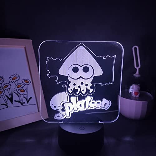 HJLIKE Game Splatoon figura LED lampa 3d noćno svjetlo ljubitelji igara poklon svjetlo za LED noćne lampe za djecu dekoracija spavaće sobe Dječiji rođendanski poklon božićni poklon