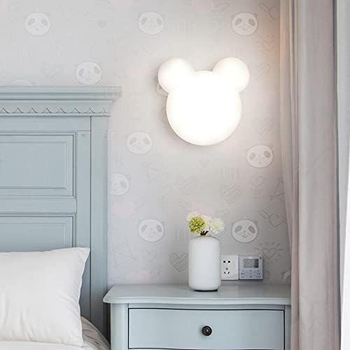 Jadssox moderna Bijela zidna Sconce Rasvjetna tijela zidna lampa za dječiju sobu, medvjed iz crtića dječija soba zidna lampa za montiranje