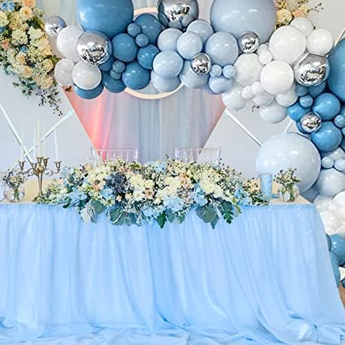 154pcs Balon Garland Arch Kit - Plavi bijeli i srebrni baloni za vjenčanje mladenke za rođendan za rođendan, dekoracija za tuširanje djeteta
