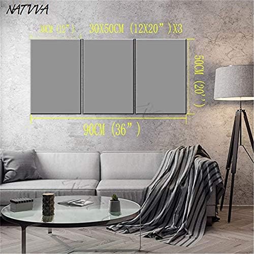 NATVVA Set od 3 grafike omogućava udobno zidno umetničko uređenje spavaće sobe poklon umetničko delo sa unutrašnjim okvirom lako za kačenje