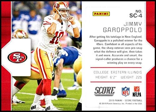 2019 Sjasni signalni pozivači # 4 Jimmy Garoppolo San Francisco 49ers Službena NFL fudbalska trgovačka kartica u sirovom stanju