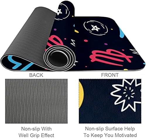 Siebzeh Zodiac Pattern Premium Thick Yoga Mat Eco Friendly Rubber Health & amp; fitnes Non Slip Mat za sve vrste vježbe joge i pilatesa